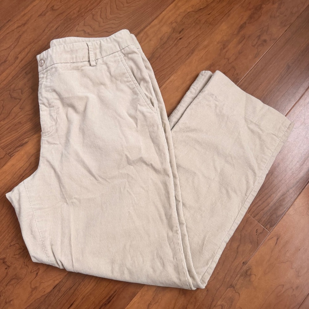 Lauren Ralph Lauren Tan Beige Corduroy Straight Leg Pants Academia Old Money
